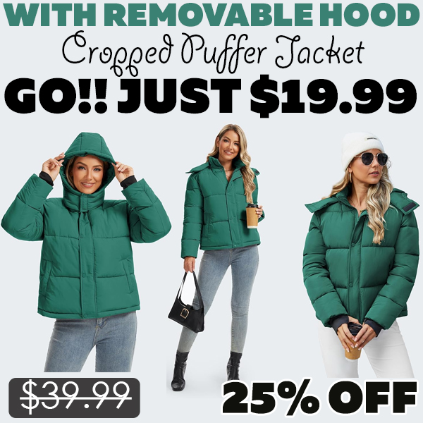 Cropped Puffer Jacket Only $19.99 (Regularly $39.99)