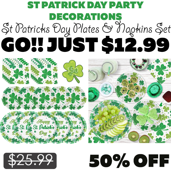 St Patricks Day Plates and Napkins Set Only $12.99 (Regularly $25.99)