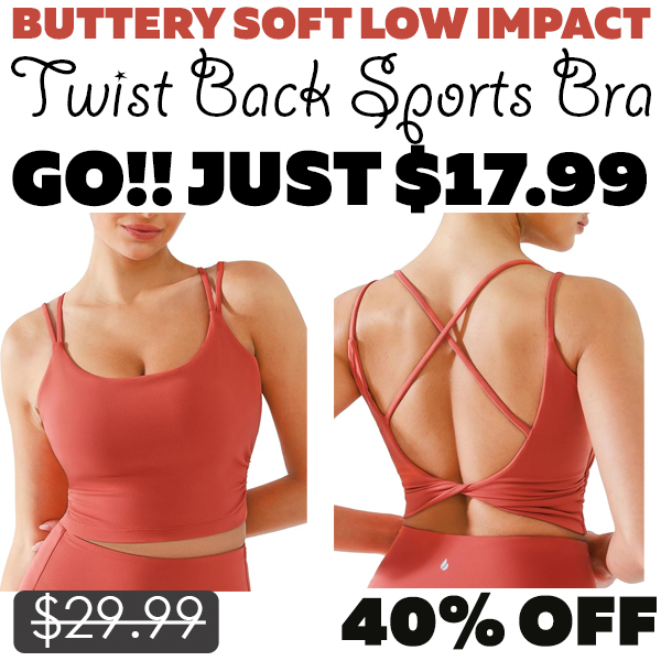 Twist Back Sports Bra Only $17.99 (Regularly $29.99)