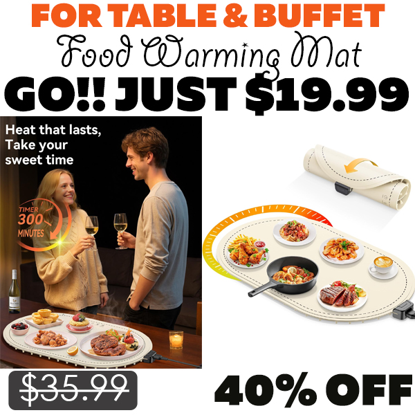 Food Warming Mat Only $19.99 (Regularly $35.99)