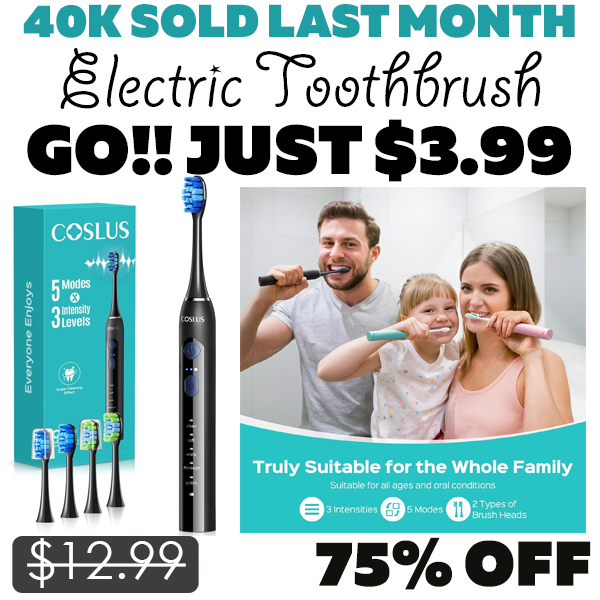 Electric Toothbrush Only $3.99 (Regularly $12.99)