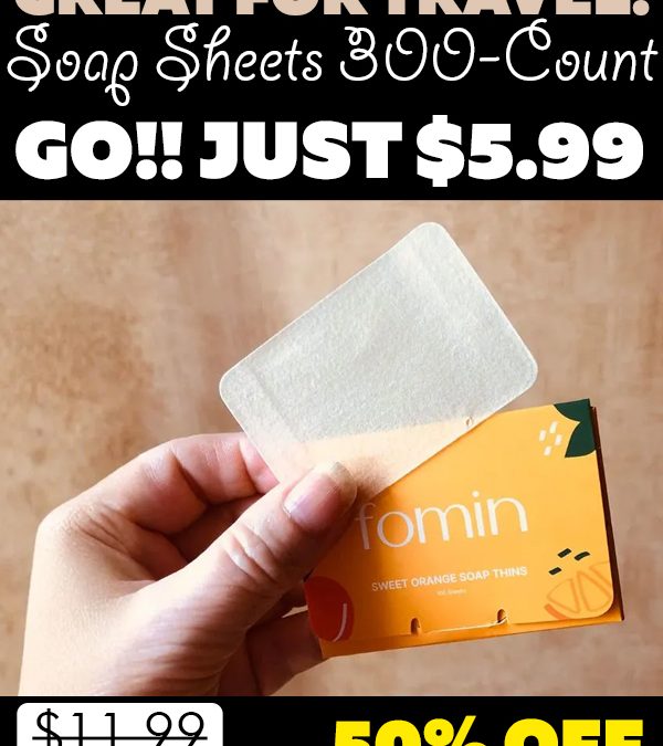 Soap Sheets 300-Count Only $5.99 (Regularly $11.99)