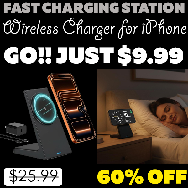 Wireless Charger for iPhone Only $9.99 (Regularly $25.99)