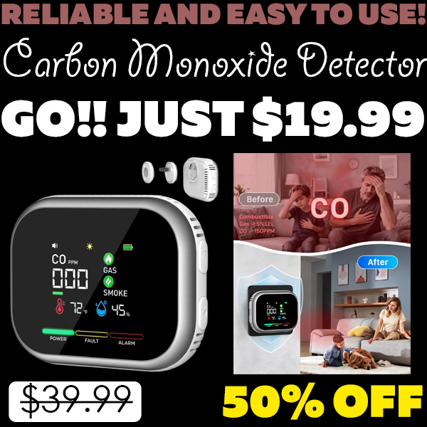 Carbon Monoxide Detector Only $19.99 (Regularly $39.99)