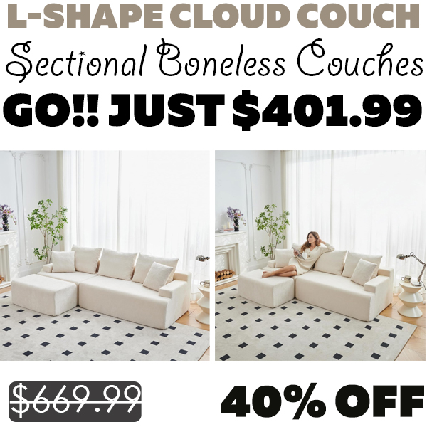 Sectional Boneless Couches Only $401.99 (Regularly $669.99)