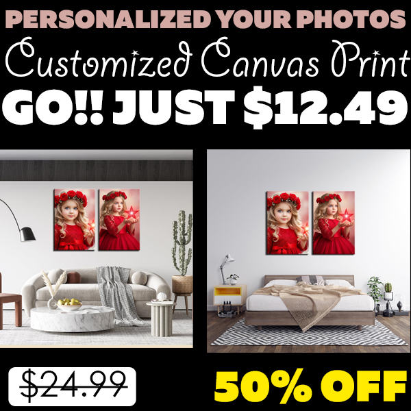 Customized Canvas Print Only $12.49 (Regularly $24.99)