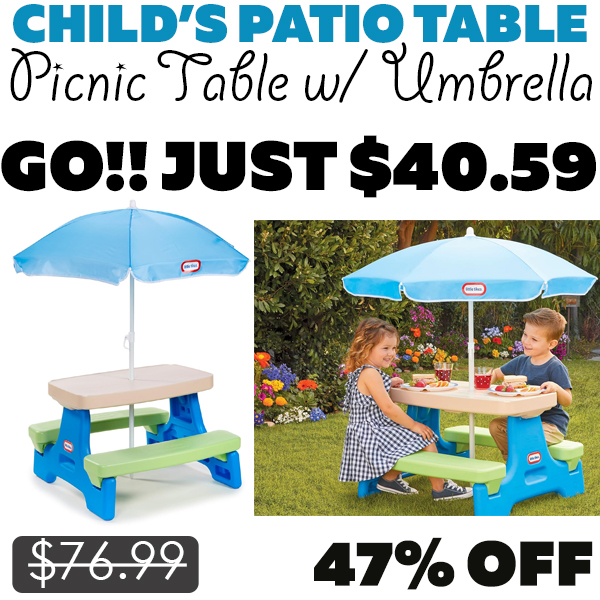 Picnic Table w/ Umbrella Only $40.59 (Regularly $76.99)