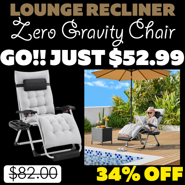 Zero Gravity Chair Only $52.99 (Regularly $79.99)