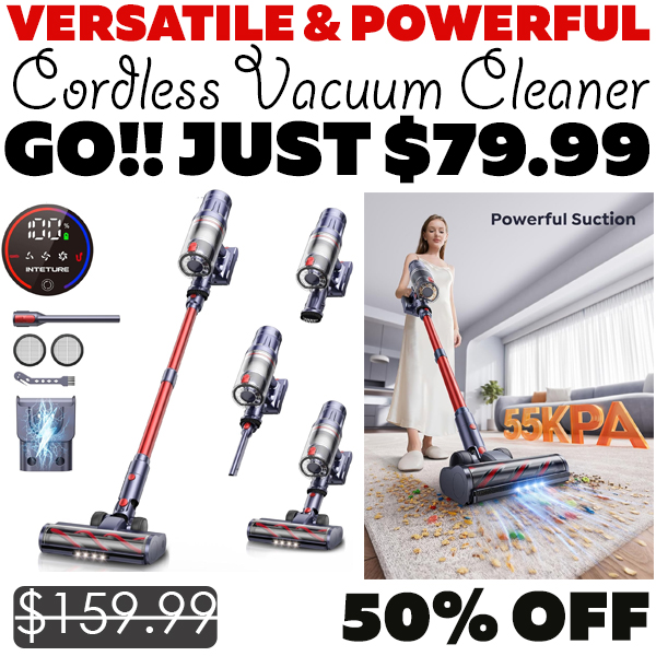Cordless Vacuum Cleaner Only $79.99 (Regularly $159.99)