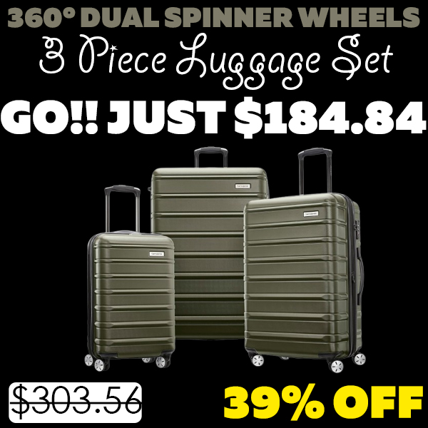 3 Piece Luggage Set Only $184.84 (Regularly $303.56)