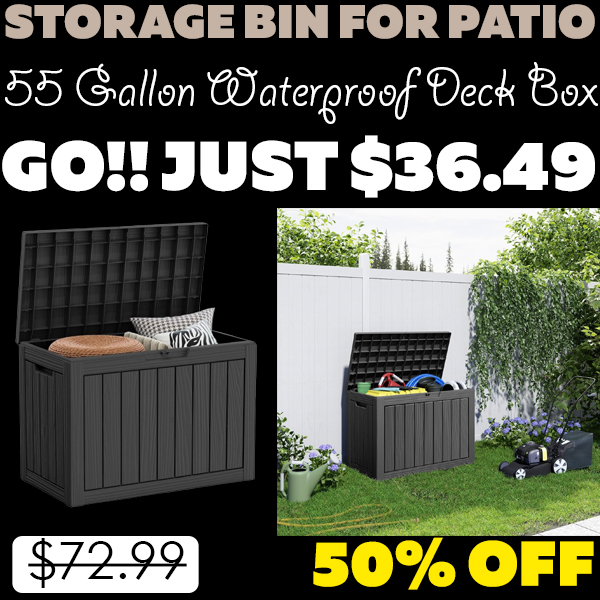 55 Gallon Waterproof Deck Box Only $36.49 (Regularly $72.99)
