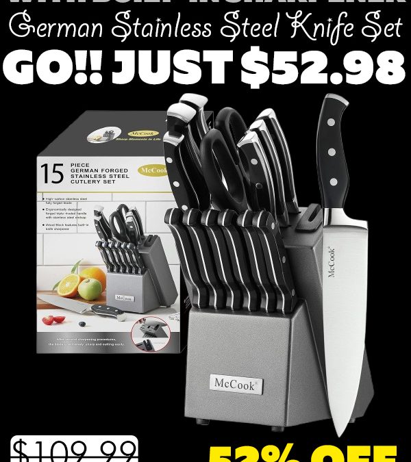 German Stainless Steel Knife Set Only $52.98 (Regularly $109.99)