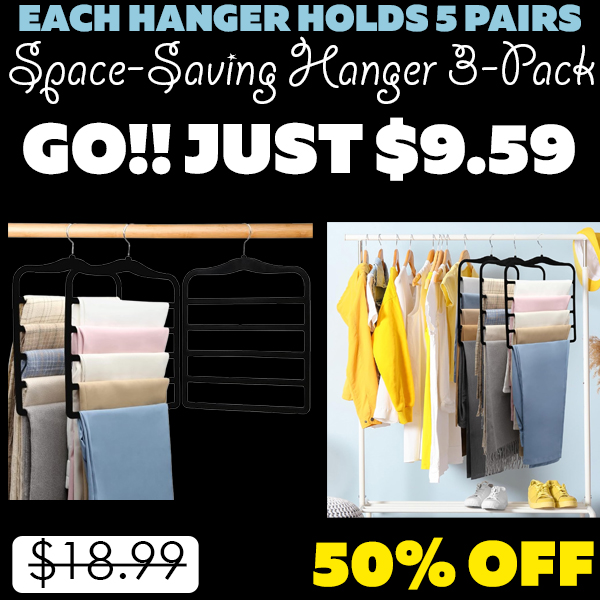 Space-Saving Hanger 3-Pack Only $9.59 (Regularly $18.99)