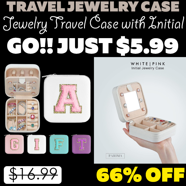 Jewelry Travel Case with Initial Only $5.99 (Regularly $16.99)