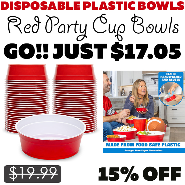 Red Party Cup Bowls Only $17.05 (Regularly $19.99)