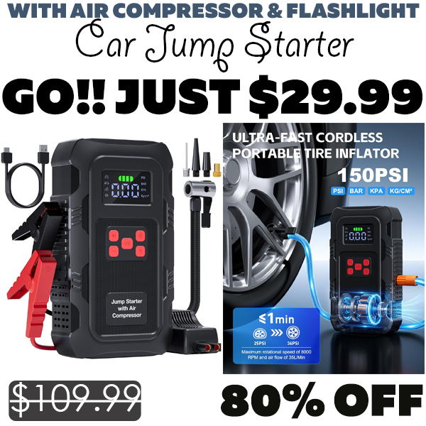 Car Jump Starter Only $29.99 (Regularly $109.99)