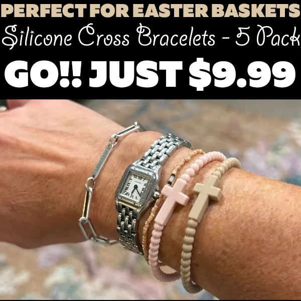 Silicone Cross Bracelets - 5 Pack Only $9.99