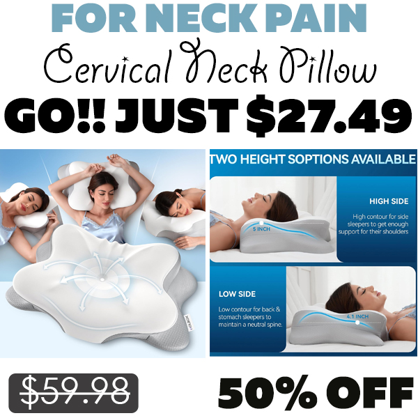 Cervical Neck Pillow Only $27.49 (Regularly $59.98)