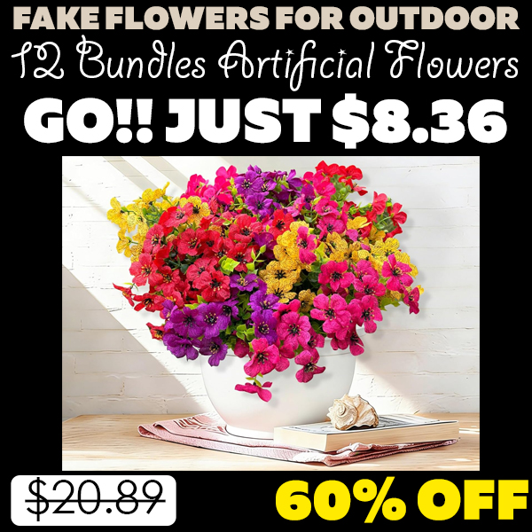 12 Bundles Artificial Flowers Only $8.36 (Regularly $20.89)