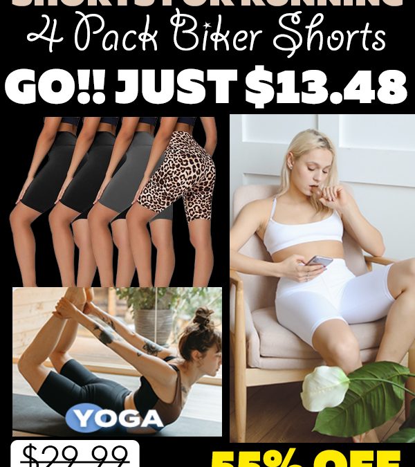 4 Pack Biker Shorts Only $13.48 (Regularly $29.99)