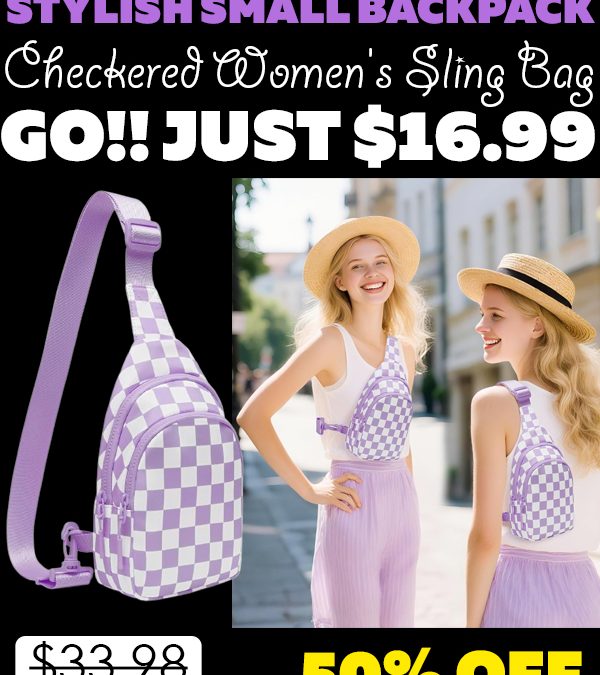 Checkered Women's Sling Bag Only $16.99 (Regularly $33.98)