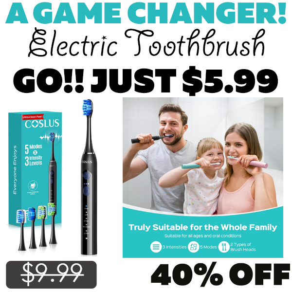Electric Toothbrush Only $5.99 (Regularly $9.99)