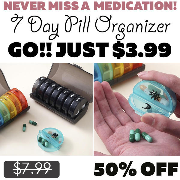 7 Day Pill Organizer Only $3.99 (Regularly $7.99)