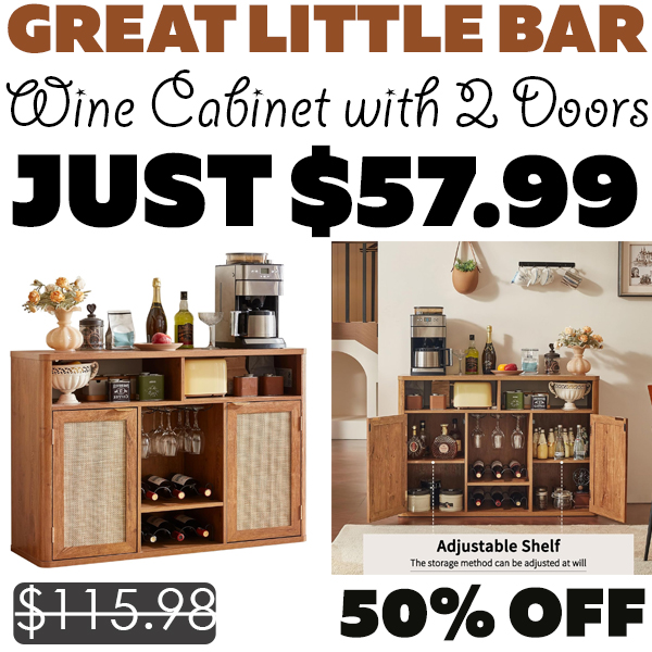 Wine Cabinet with 2 Doors Only $57.99 (Regularly $115.98)