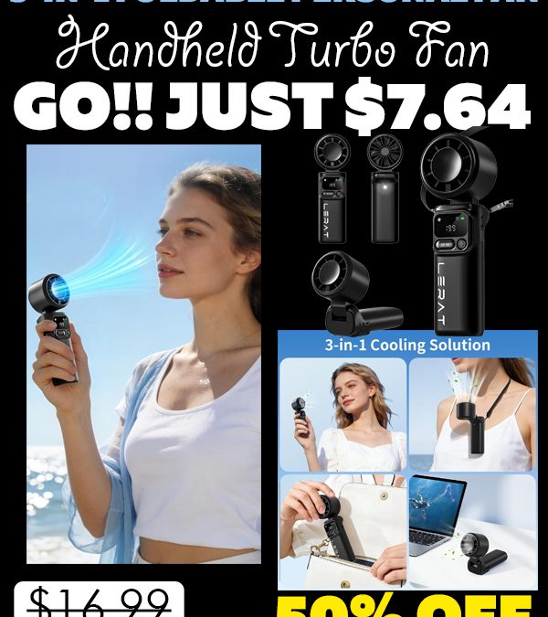 Handheld Turbo Fan Only $7.64 (Regularly $16.99)