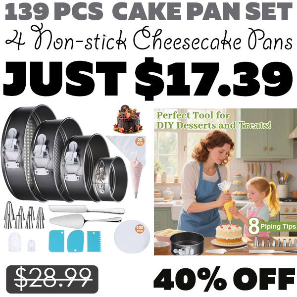 4 Non-stick Cheesecake Pans Only $17.39 (Regularly $28.99)
