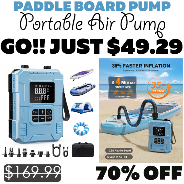 Portable Air Pump Only $49.29 (Regularly $169.99)