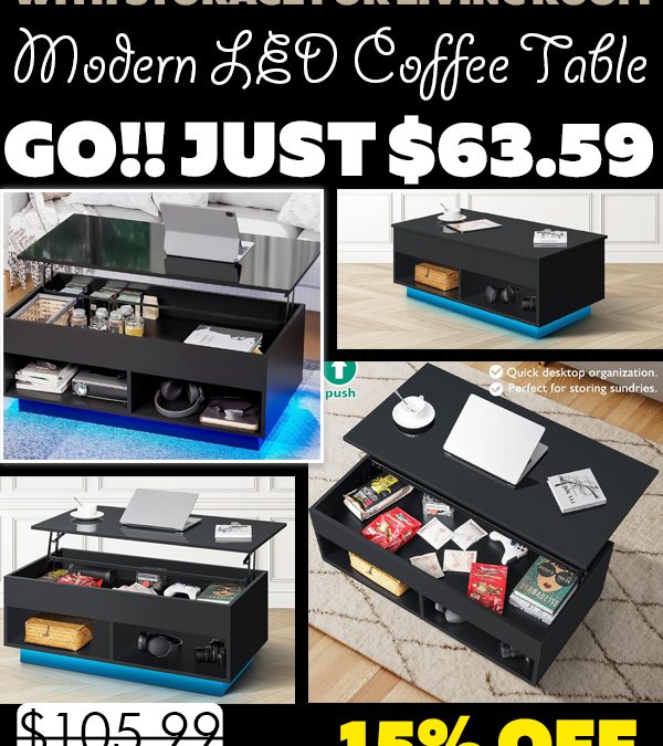 Modern LED Coffee Table Only $63.59 (Regularly $105.99)