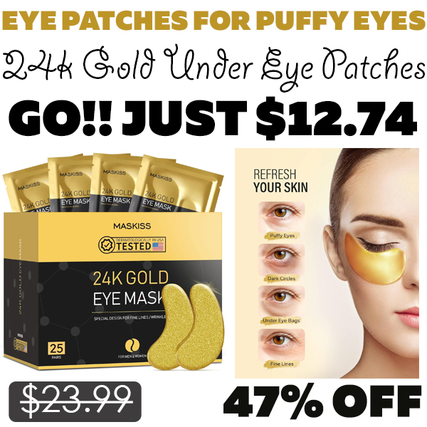 24k Gold Under Eye Patches Only $12.74 (Regularly $23.99)