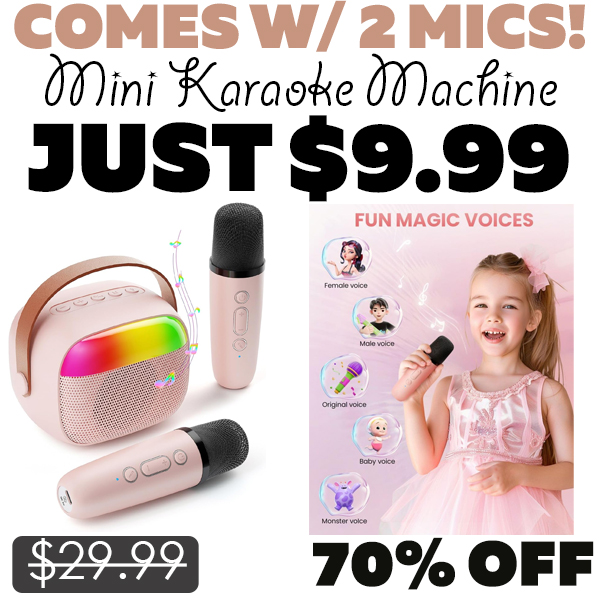 Mini Karaoke Machine Only $9.99 (Regularly $29.99)