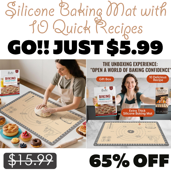 Silicone Baking Mat with 10 Quick Recipes Only $5.99 (Regularly $15.99)