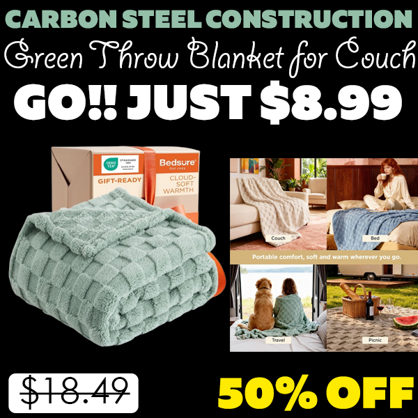 Green Throw Blanket for Couch Only $8.99 (Regularly $18.49)