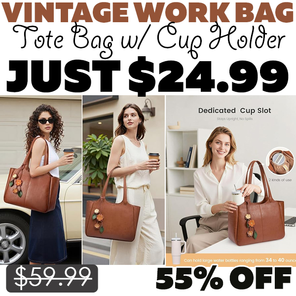 Tote Bag w/ Cup Holder Only $24.99 (Regularly $59.99)
