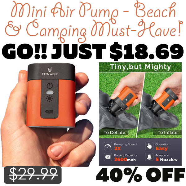 Mini Air Pump Only $18.69 (Regularly $29.99)