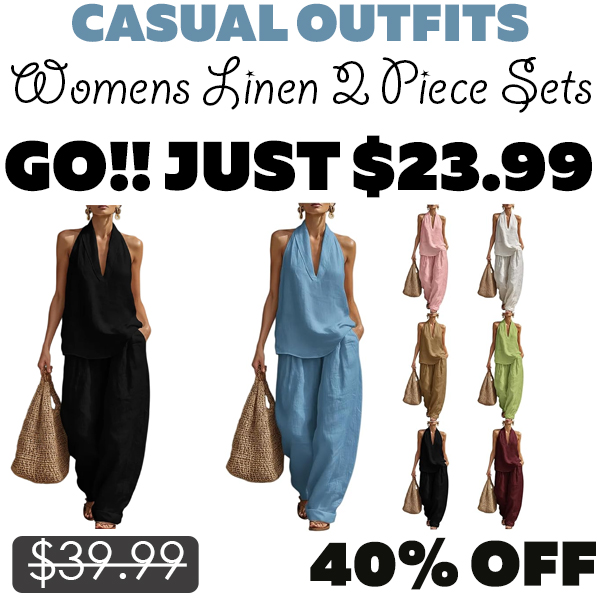 Womens Linen 2 Piece Sets Only $23.99 (Regularly $39.99)