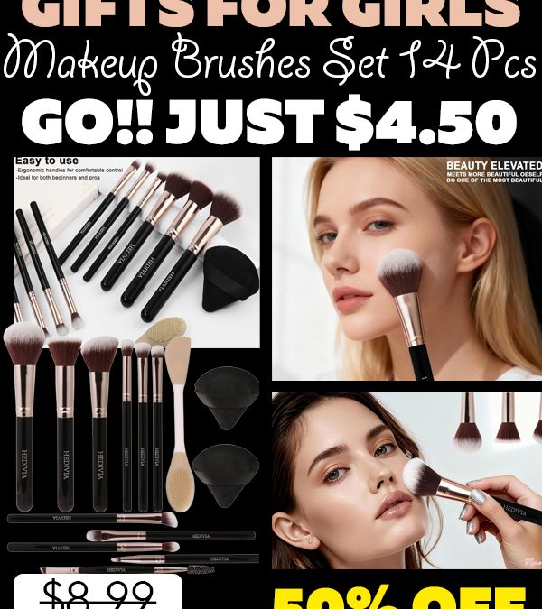 Makeup Brushes Set 14 Pcs Only $4.50 (Regularly $8.99)