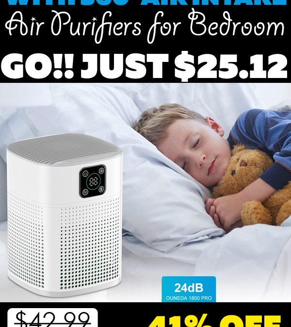 Air Purifiers for Bedroom Only $25.12 (Regularly $42.99)