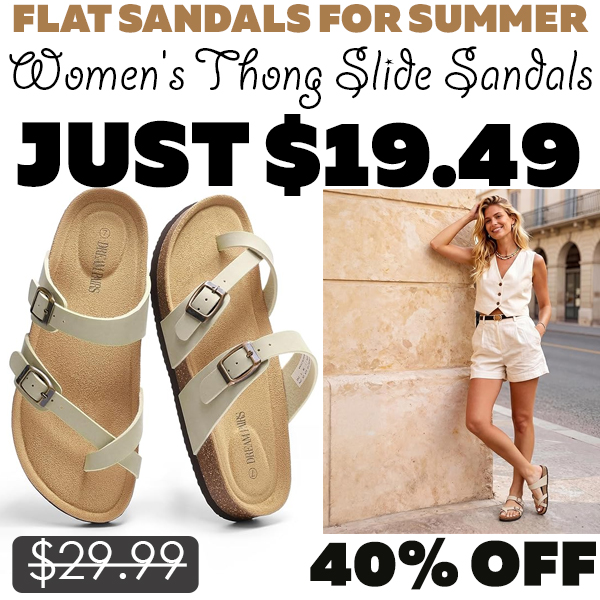 Women's Thong Slide Sandals Only $19.49 (Regularly $29.99)