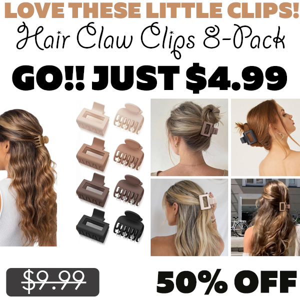 Hair Claw Clips 8-Pack Only $4.99 (Regularly $9.99)
