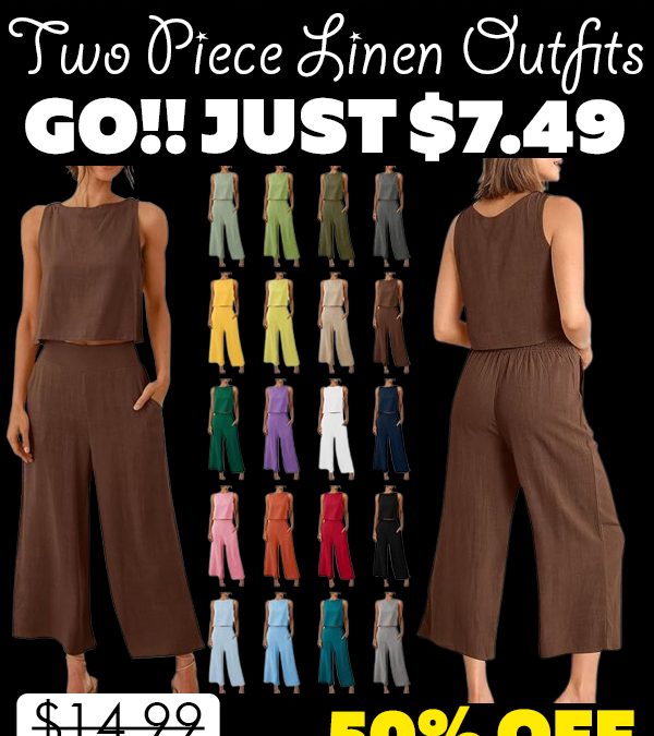 Two Piece Linen Outfits Only $7.49 (Regularly $14.99)