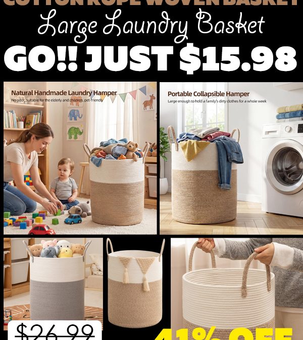 Large Laundry Basket Only $15.98 (Regularly $26.99)