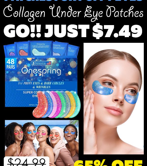 Collagen Under Eye Patches - 48 Pairs Only $7.49 (Regularly $24.99)