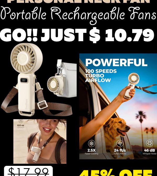 Portable Rechargeable Fans Only $10.79 (Regularly $17.99)