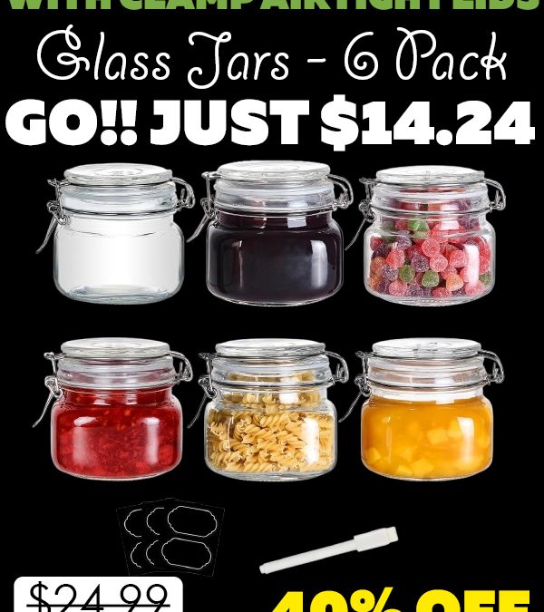 Glass Jars - 6 Pack Only $14.24 (Regularly $24.99)