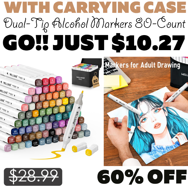Dual-Tip Alcohol Markers 80-Count Only $10.27 (Regularly $28.99)