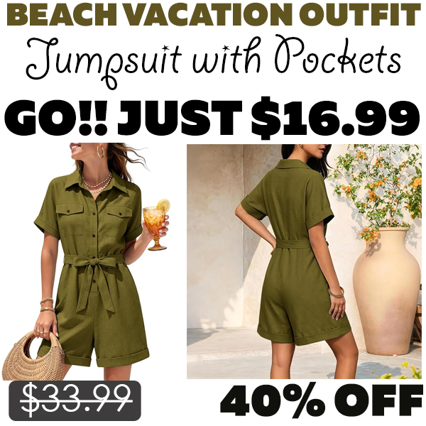 Jumpsuit with Pockets Only $16.99 (Regularly $33.99)